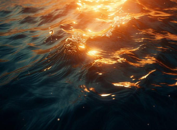 Golden Hour Serenity_ Sunlit Water Tapestry