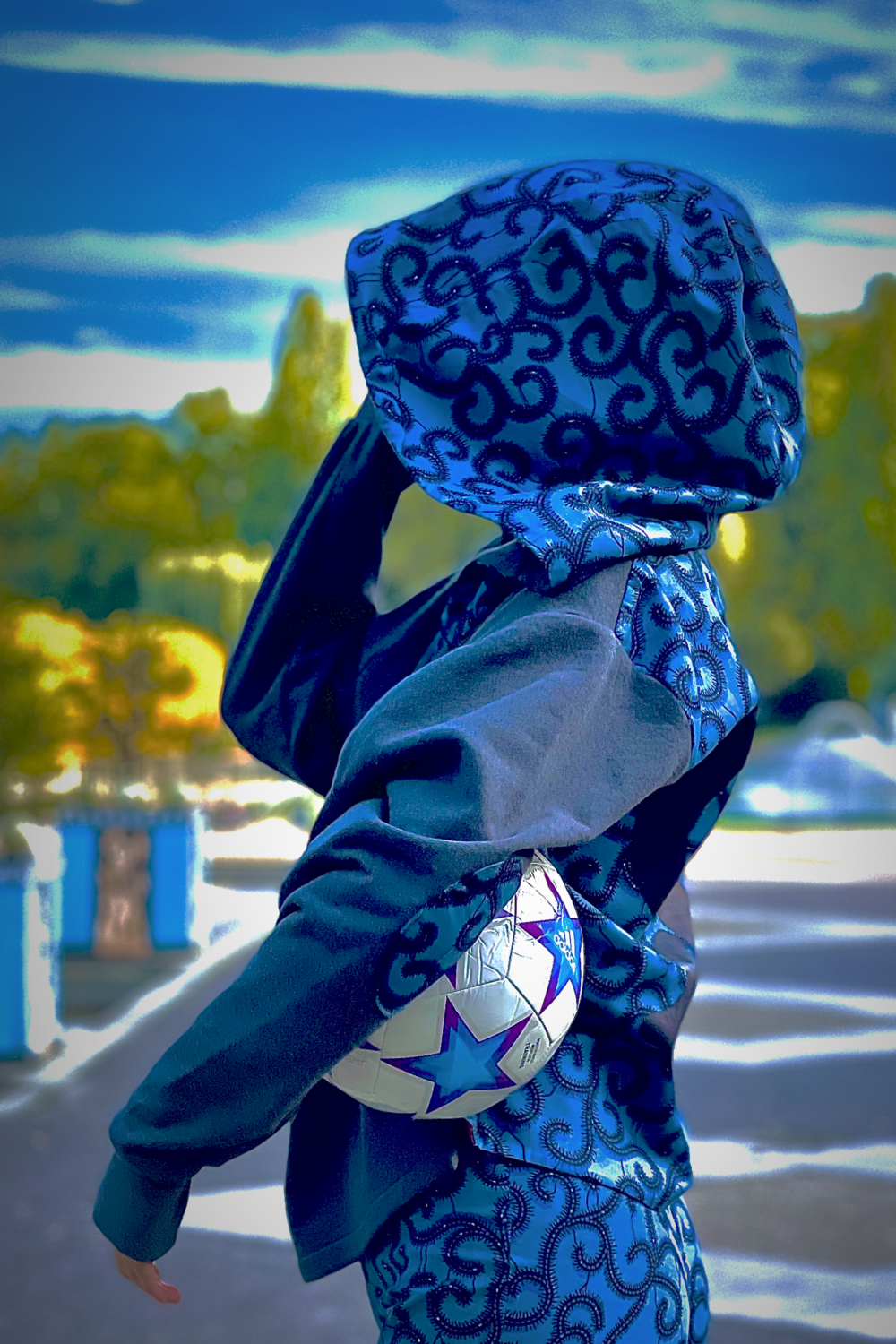The 2 Piece Blue Logo African Print