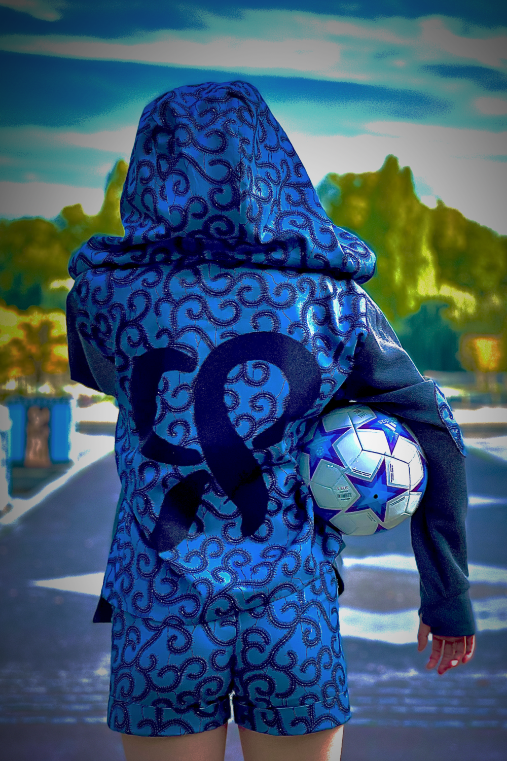 The Blue African Print Shorts