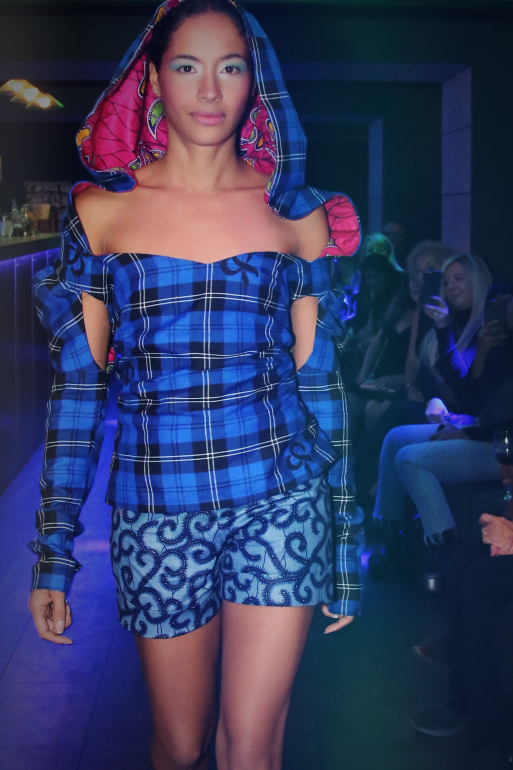 The Blue Hooded Tart Blouse